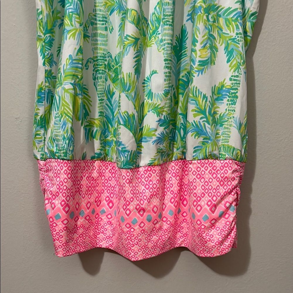 Lilly Pulitzer Tropical Green and Pink Halter / Tank Top - Picture 3 of 7